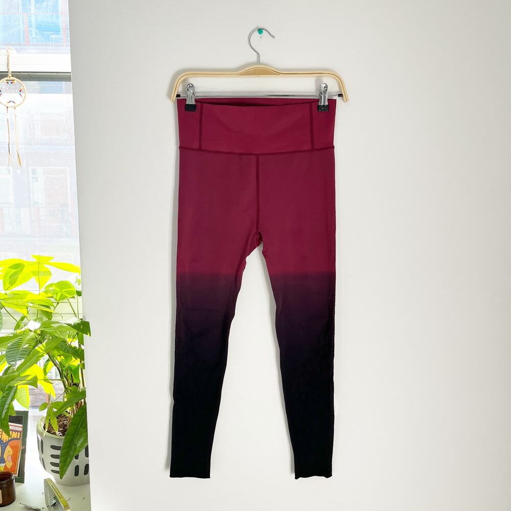 Varley Dover Red Ombre Laser Cut Leggings Size L/XL